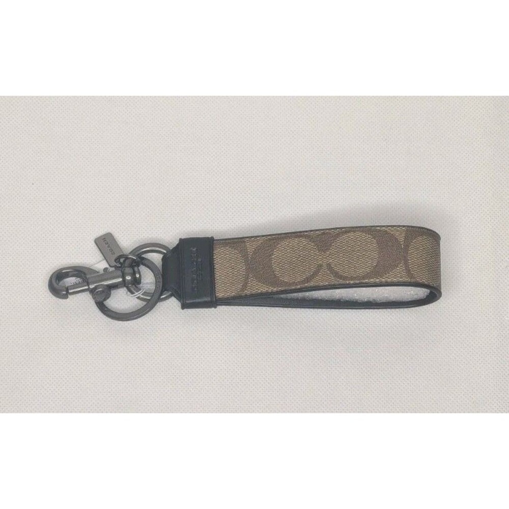 Coach Large Loop Key Fob Keychain - Tan with Gunm… - image 2